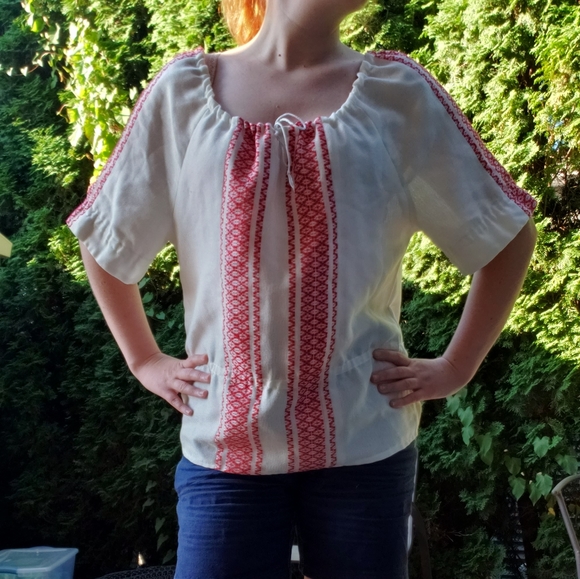 Rare Vtg Hand-Woven by Blind Girls Peasant Blouse - Picture 4 of 7